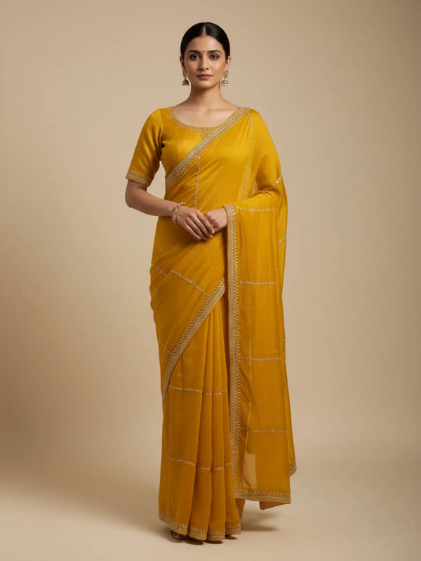 Designer Fendy Silk Saree with Zarkhan Work – Premium Partywear Collection