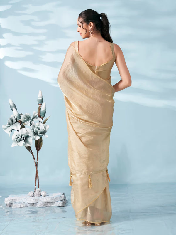Effortless Style Fendy Sifon Saree with Simple Chic Border Beige